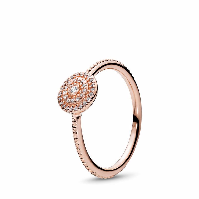 Pandora Radiant Elegance Stackable Ring Clearance NZ, Pandora Rose™ (961243-VDN)